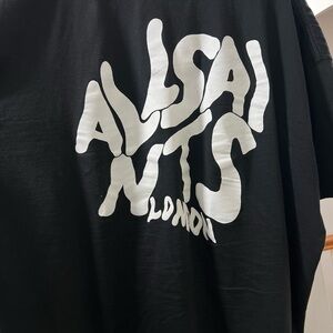 All Saints Charcoal Oversized Tee